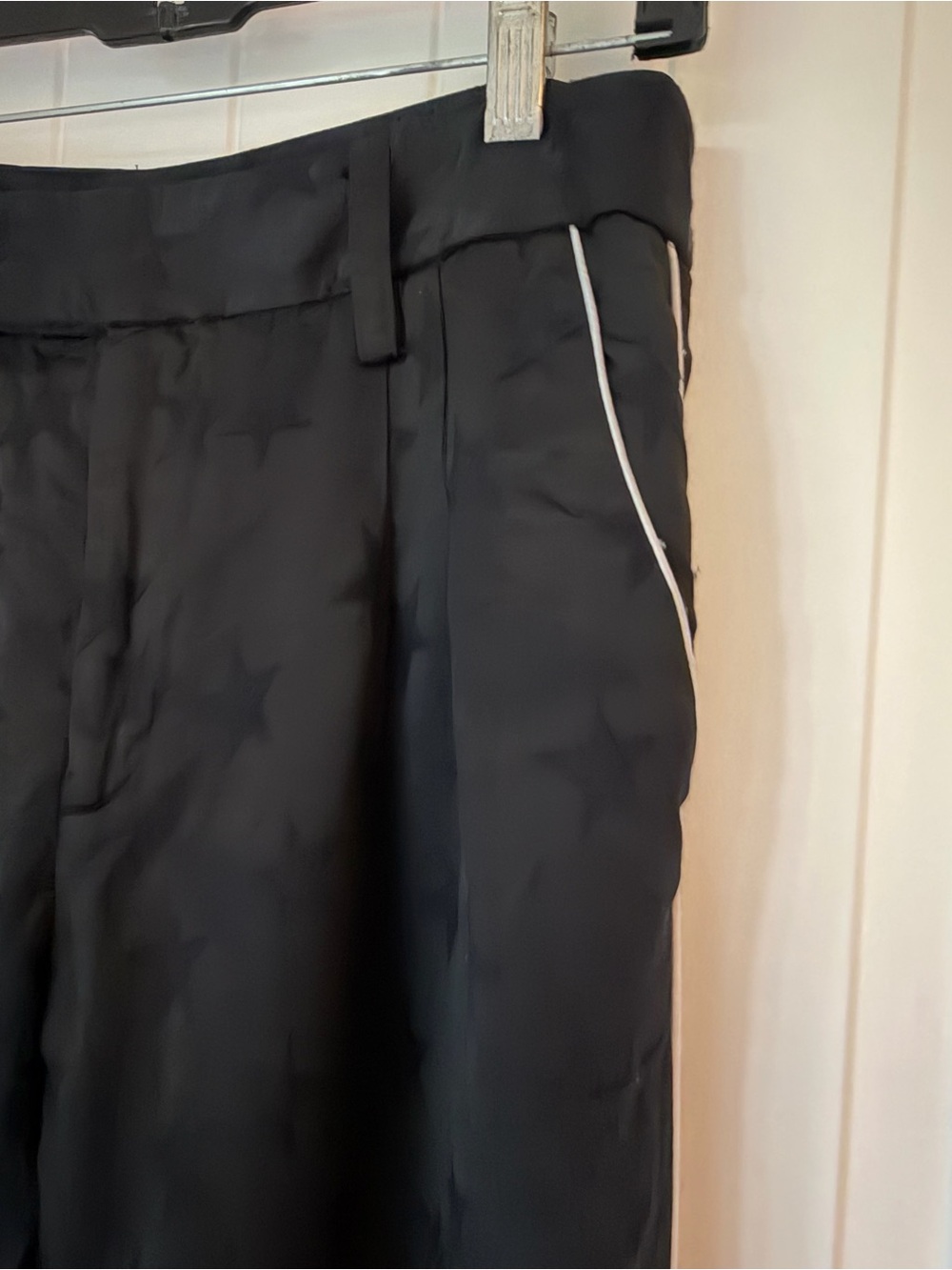 SMYTHE Pyjama Pants Black Star Jacquard Contrast Piping Size 2 - Picture 3 of 9